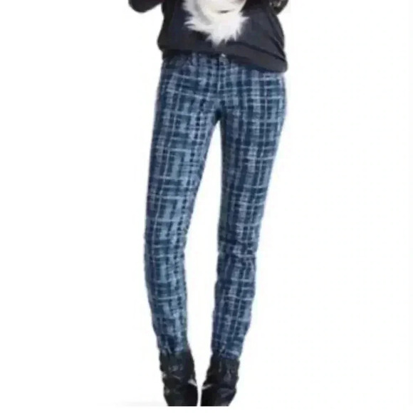 CAbi Blue Skinny Grid Jeans - Picture 1 of 6